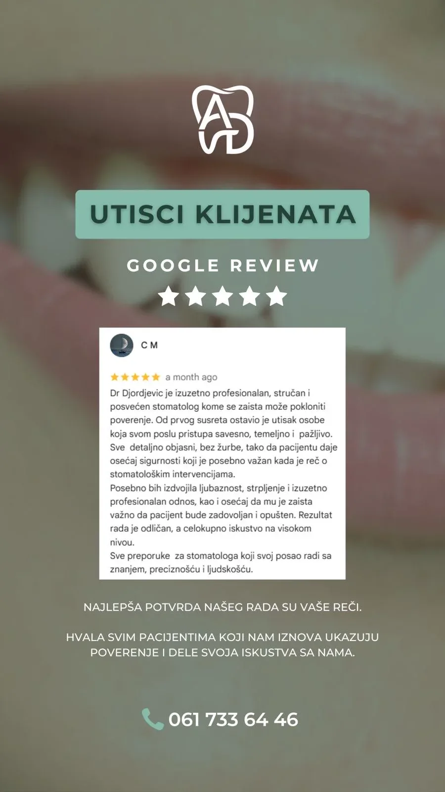 Google recenzija pacijenta – C M